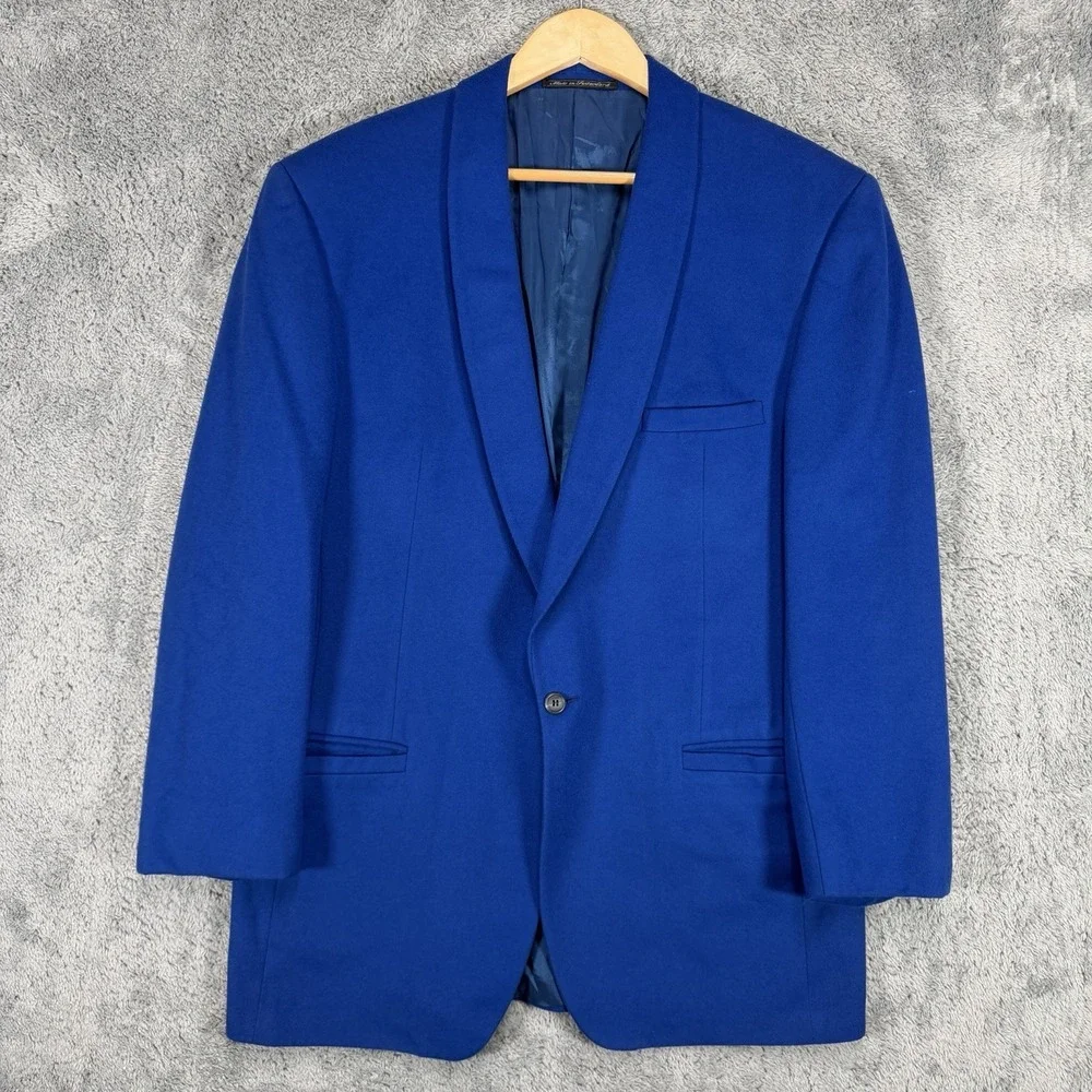 Versace V2 Blazer Mens 42L‎ Electric Blue Wool Cashmere Jacket Nieman Marcus